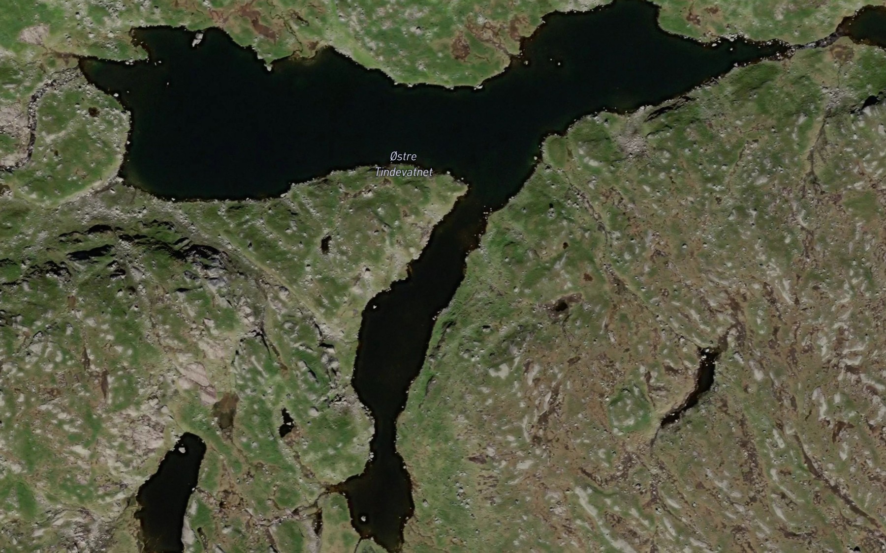 Satellite map of the Tindevatnet,ostre