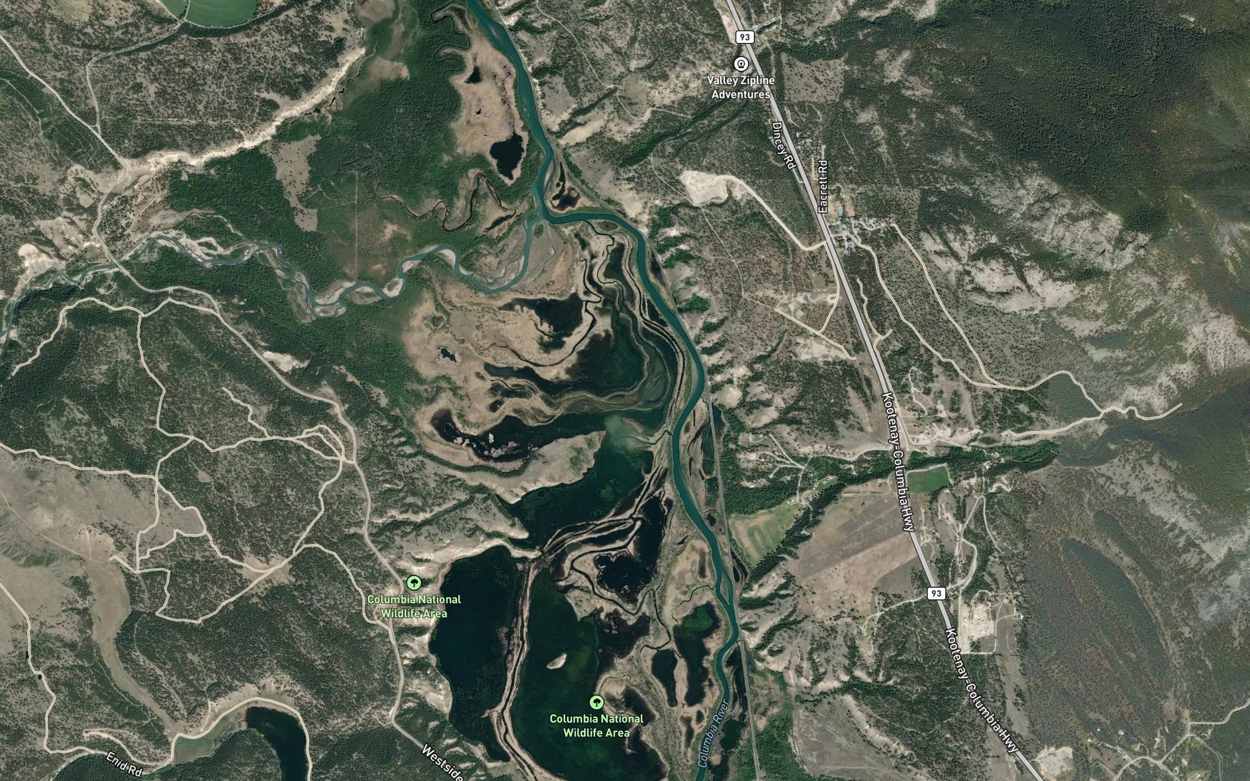 Satellite map of the Horsethief Creek