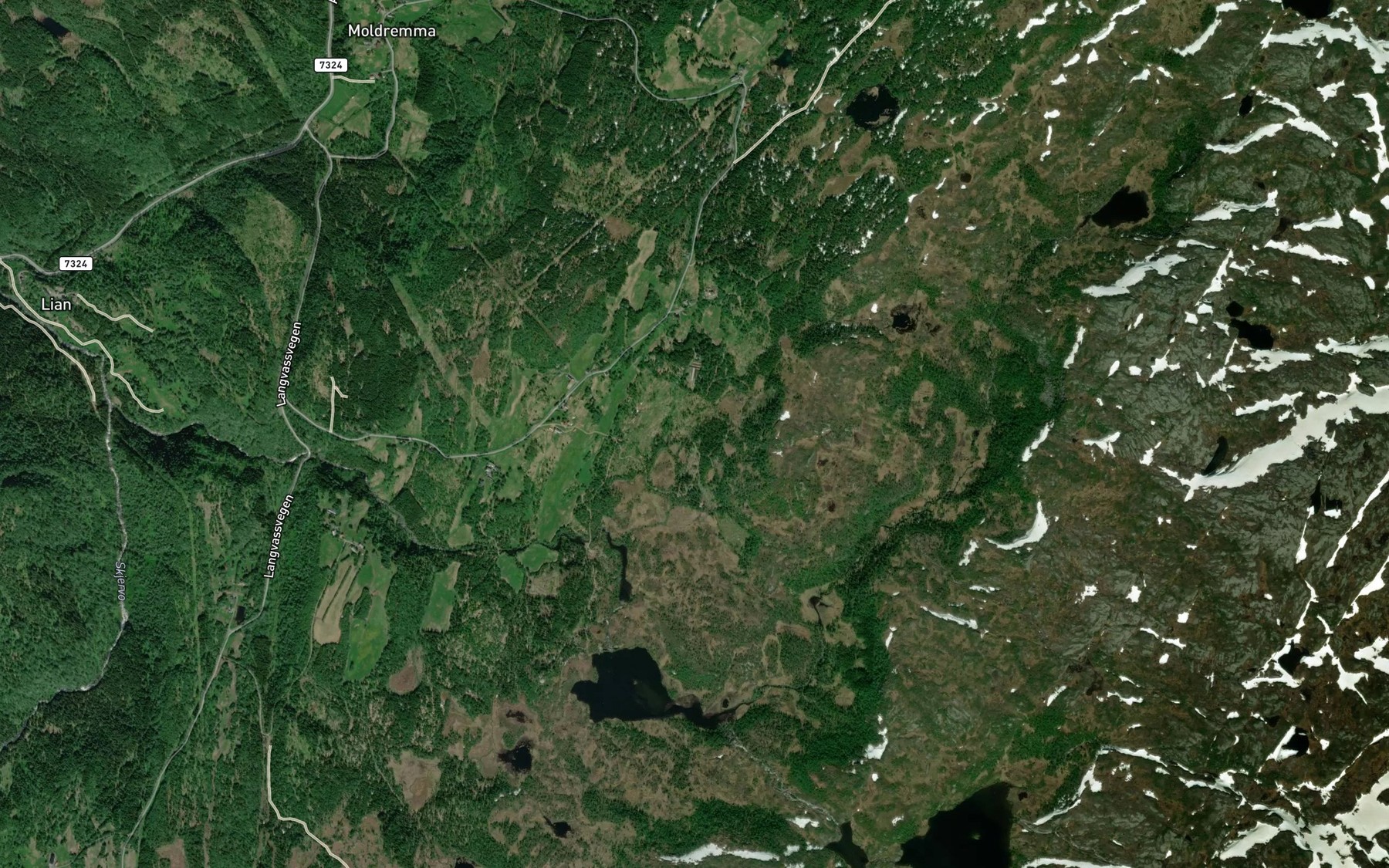 Satellite map of the Forhaugtjonnbekken