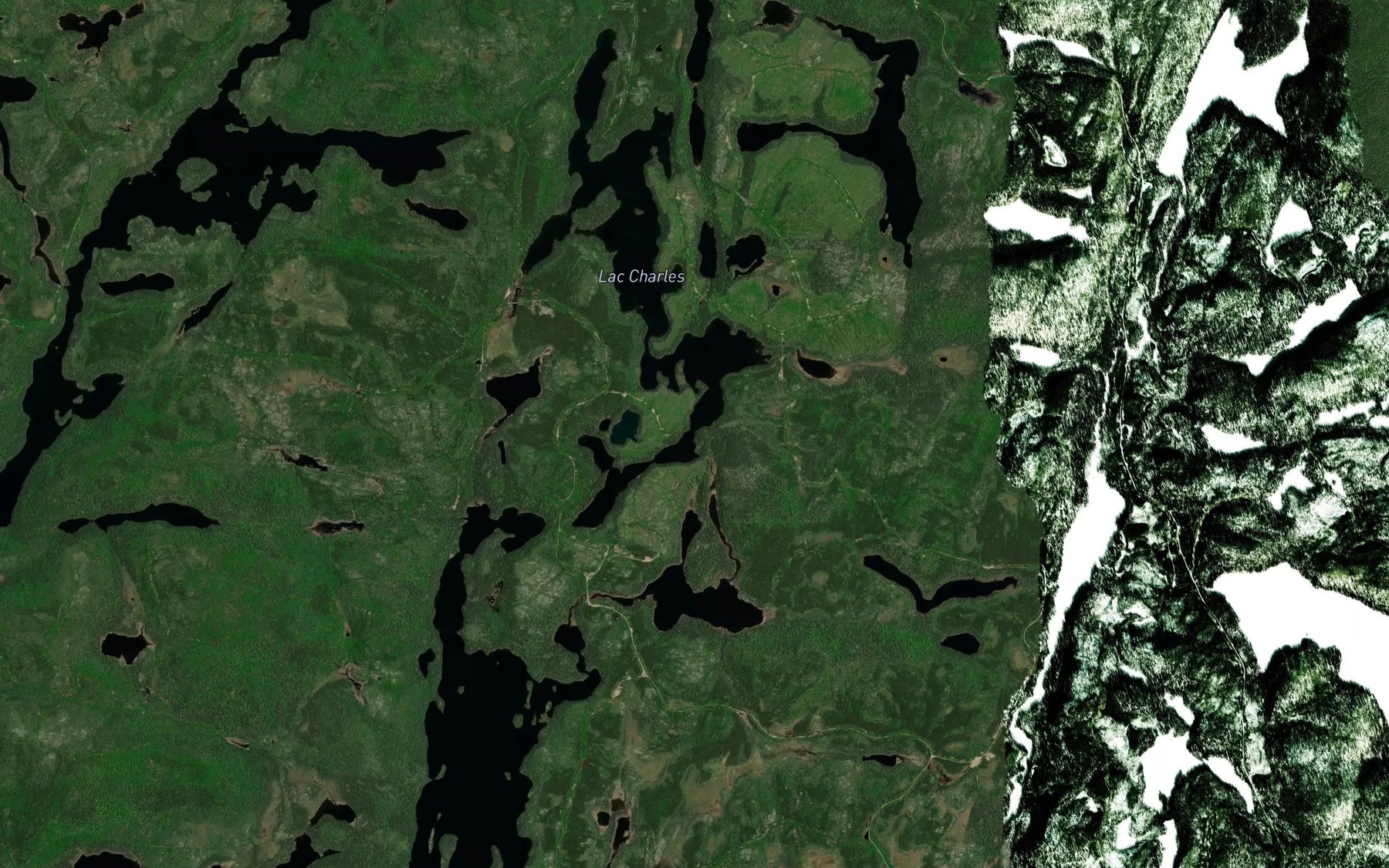 Satellite map of the Lac Yvan