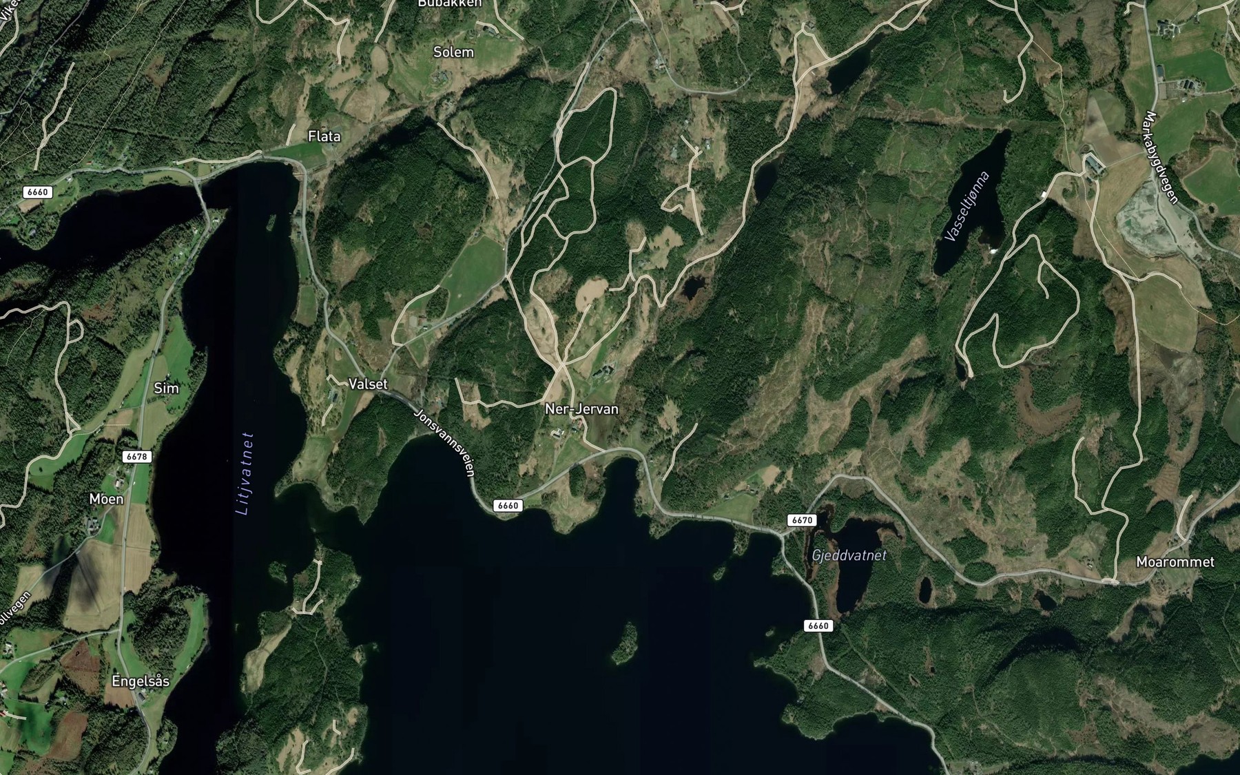 Satellite map of the Jervbekken