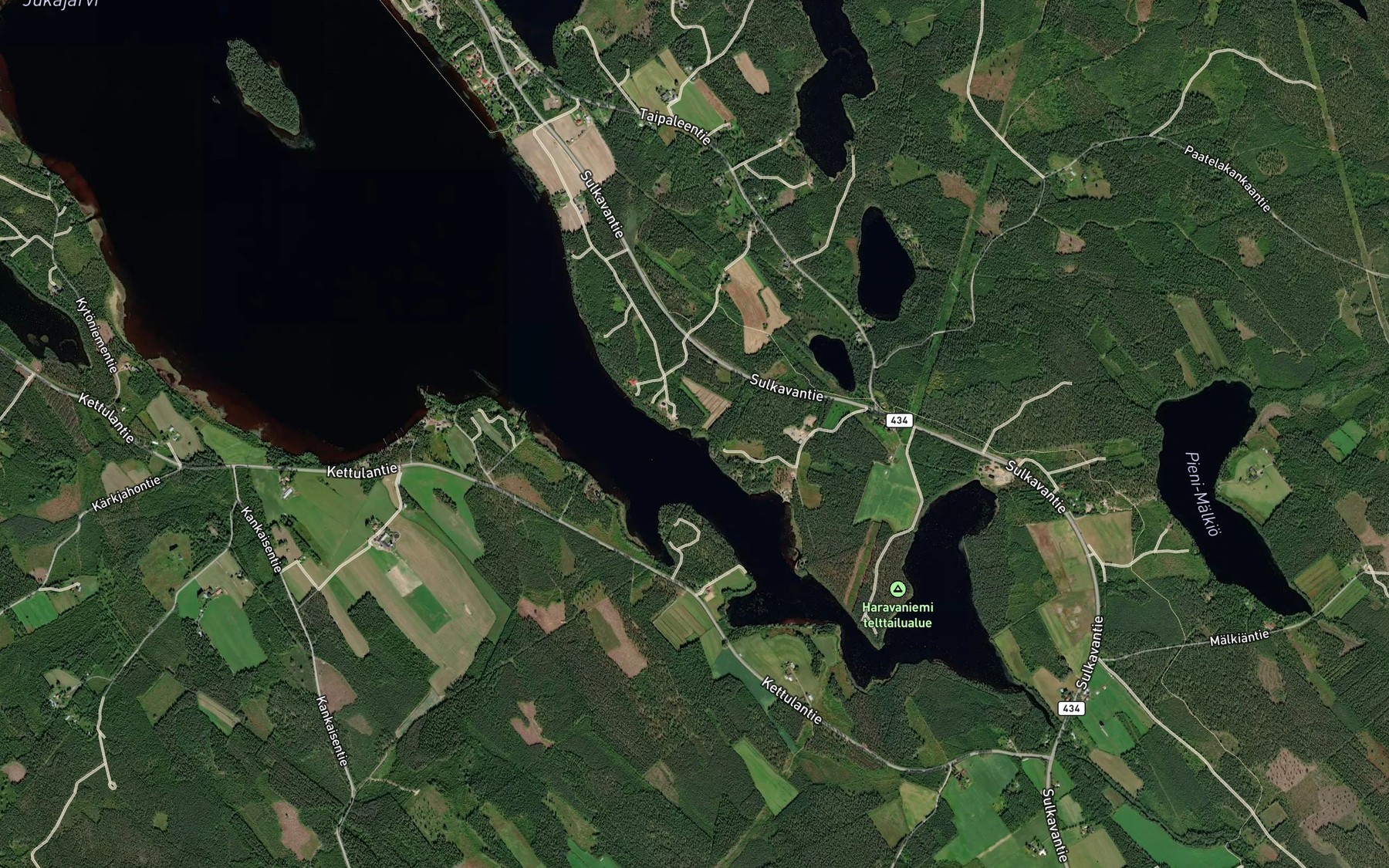 Satellite map of the Hulkkionjoki