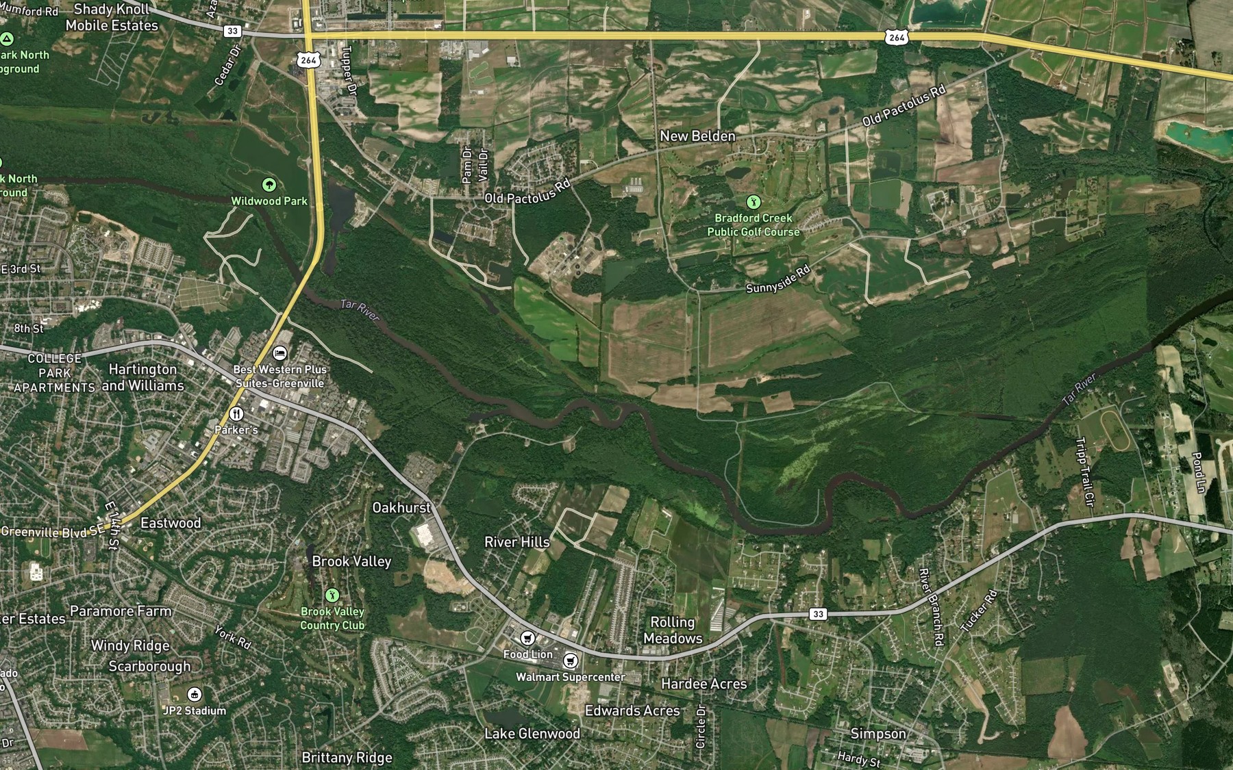 Satellite map of the Barber Creek