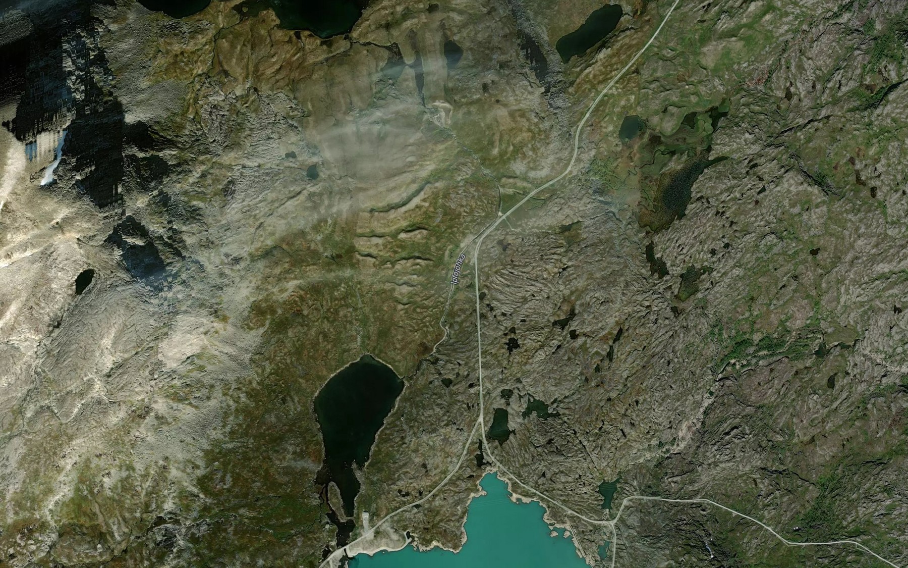 Satellite map of the Iptojohka