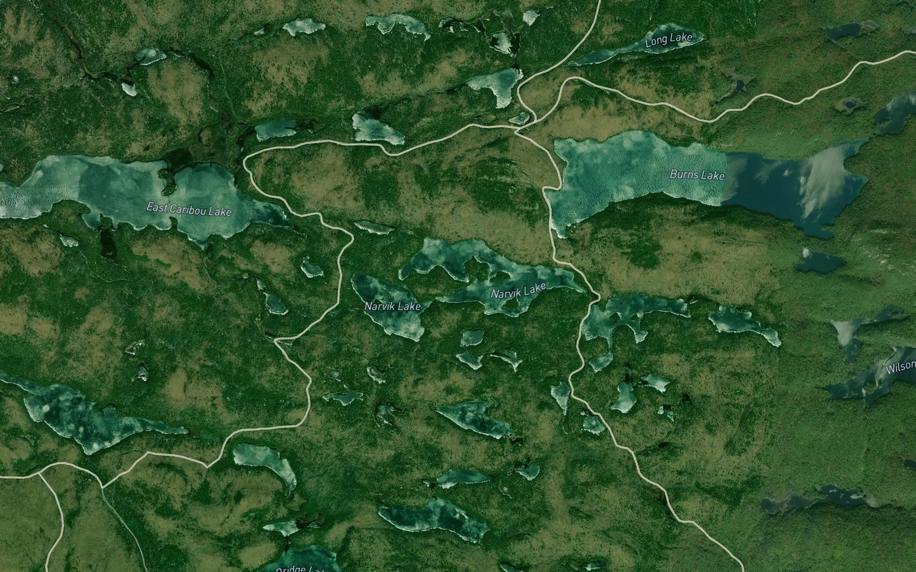 Satellite map of the Narvik Lake