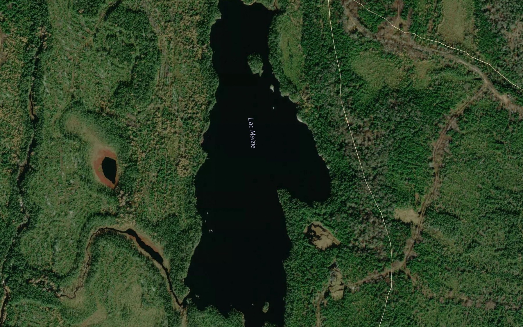 Satellite map of the Lac Maizie