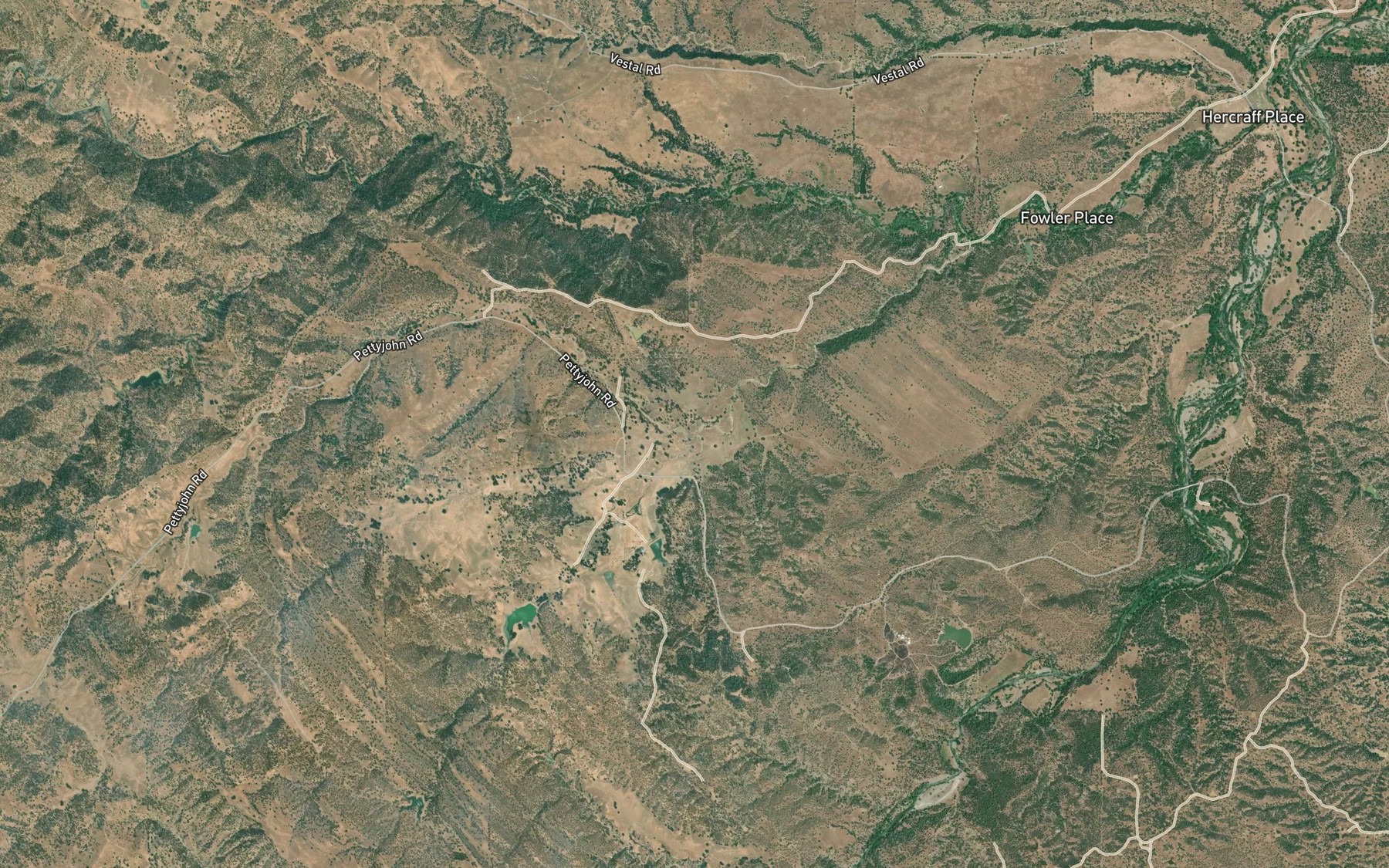 Satellite map of the Middle Fork Guyre Creek