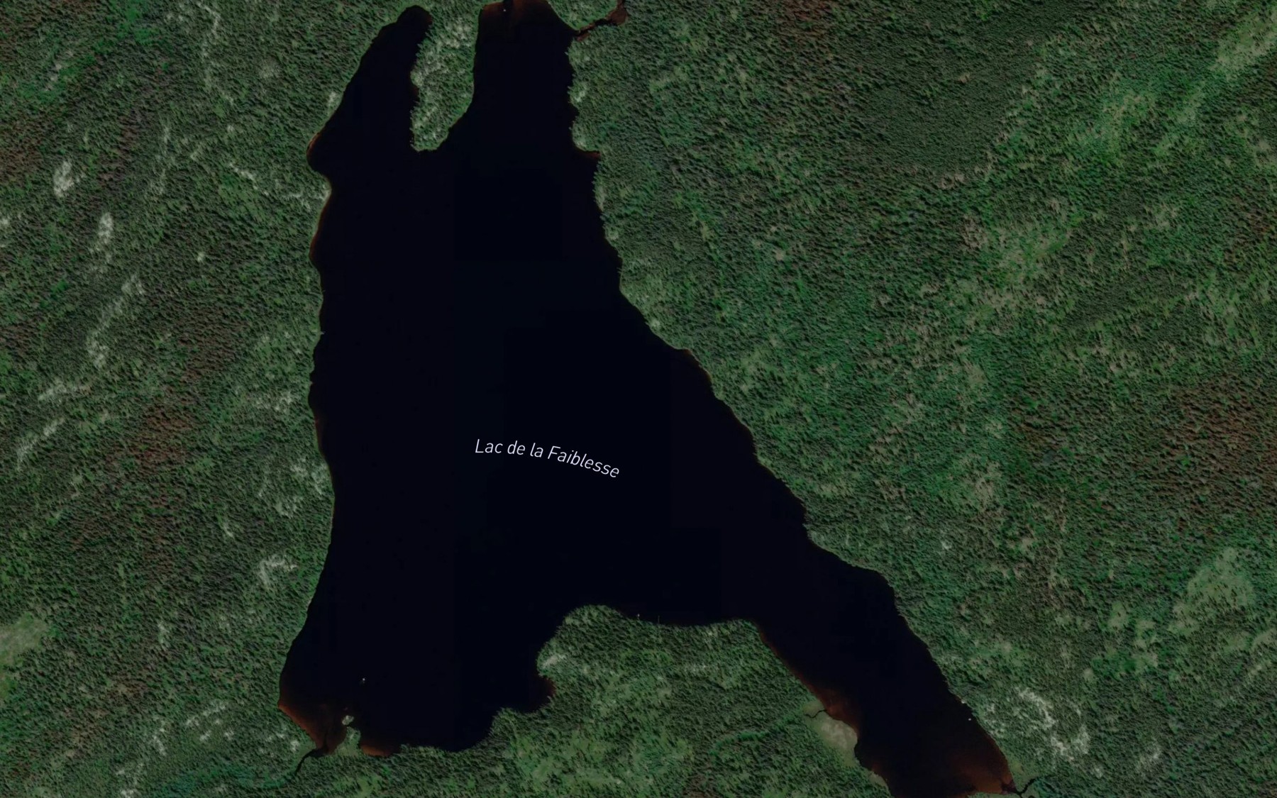 Satellite map of the Lac de la Faiblesse