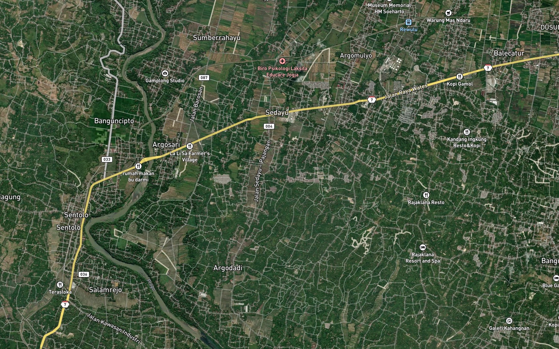 Satellite map of the Kali Bonong