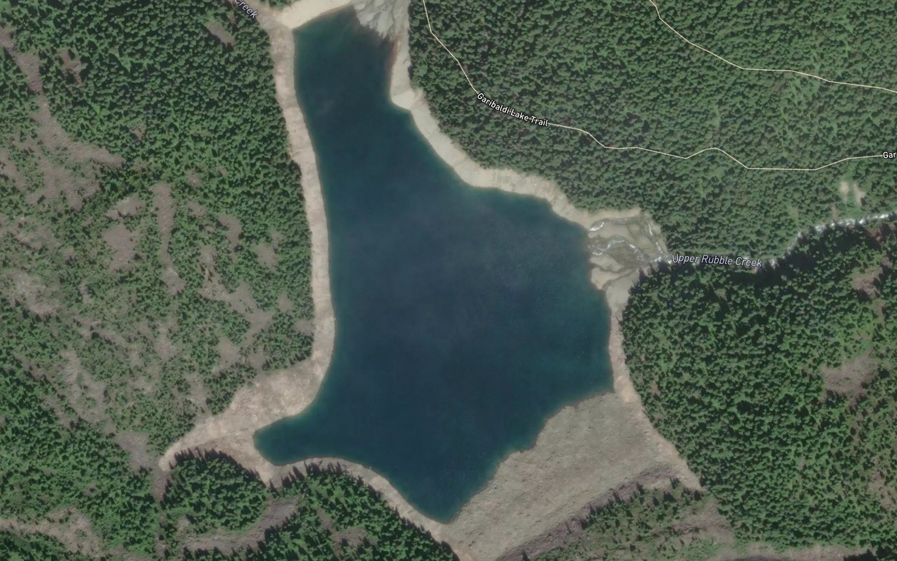 Satellite map of the Lesser Garibaldi Lake
