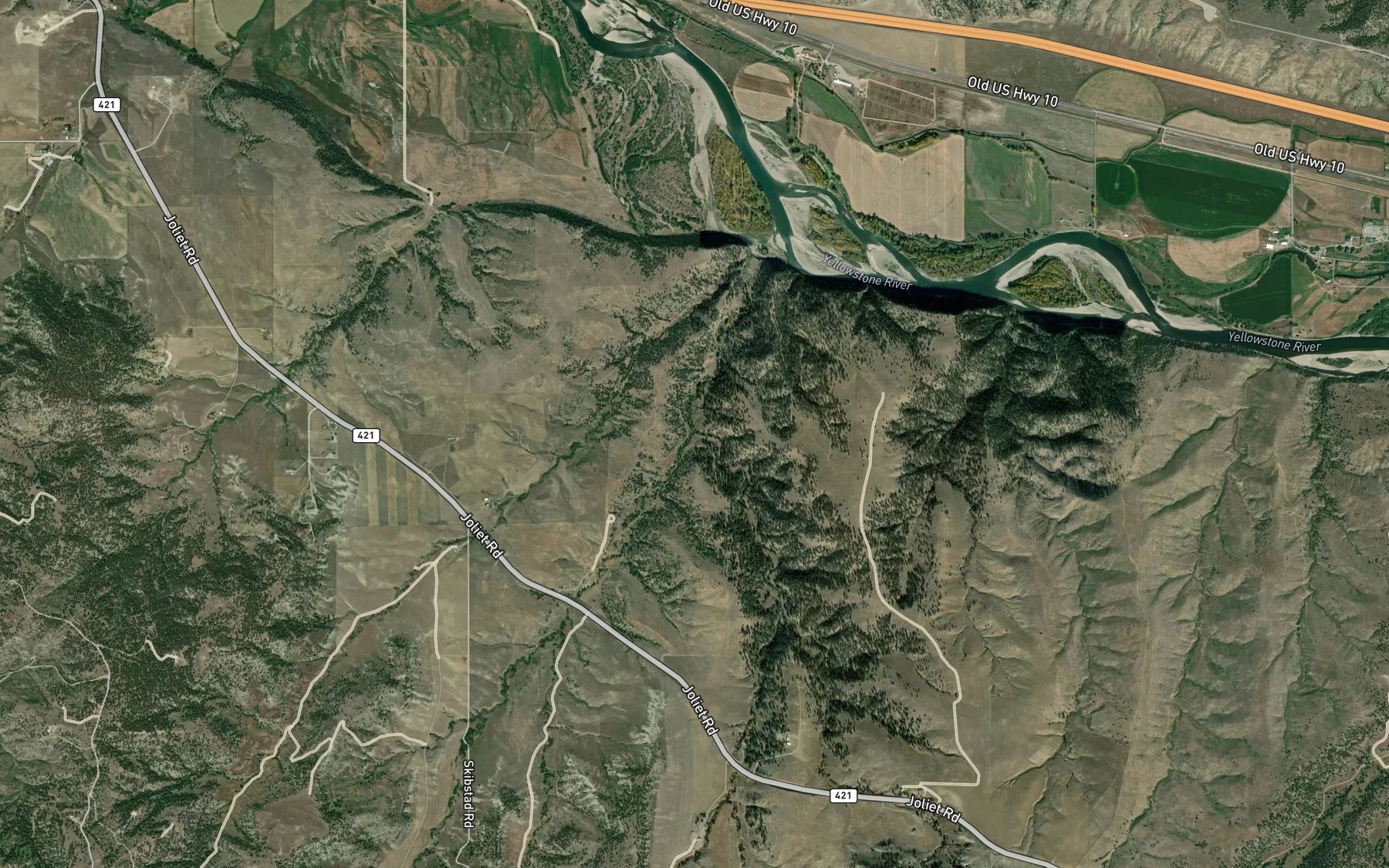 Satellite map of the Coal Mine Coulee