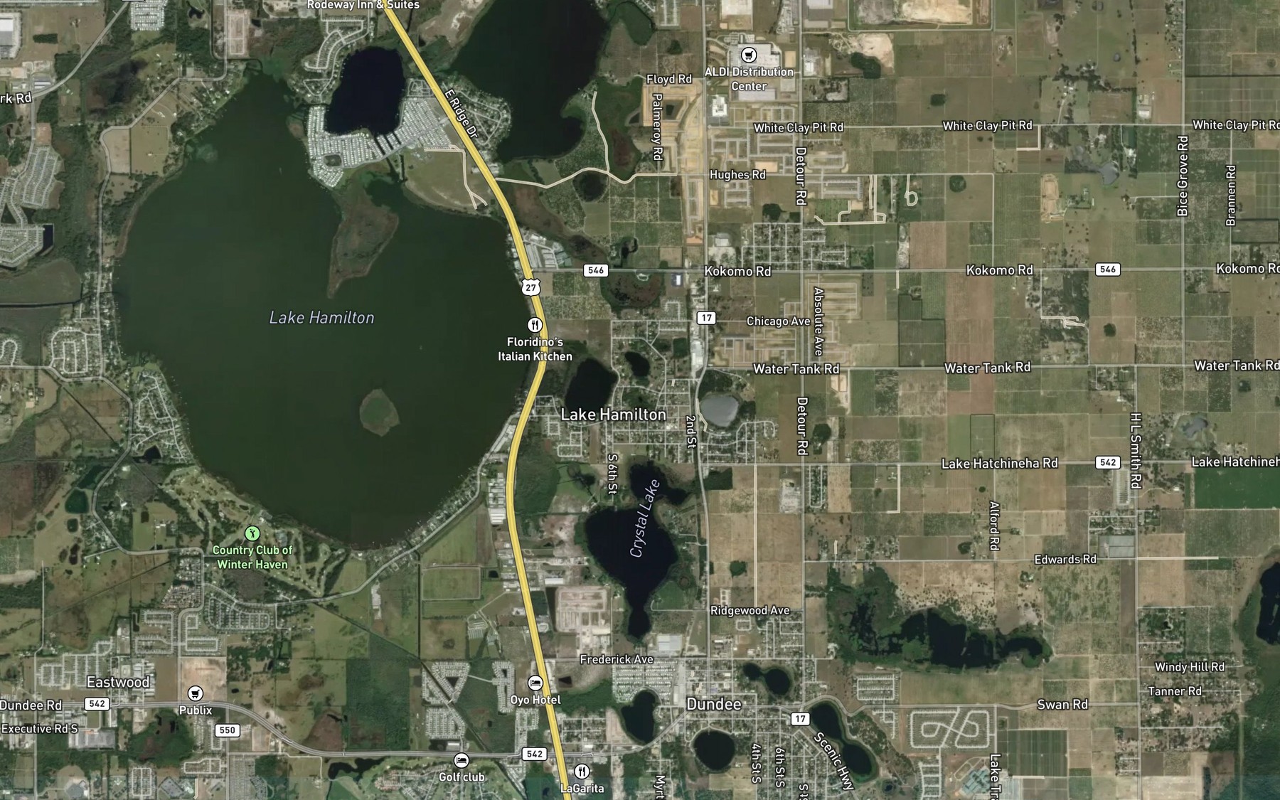Satellite map of the Lake Ida