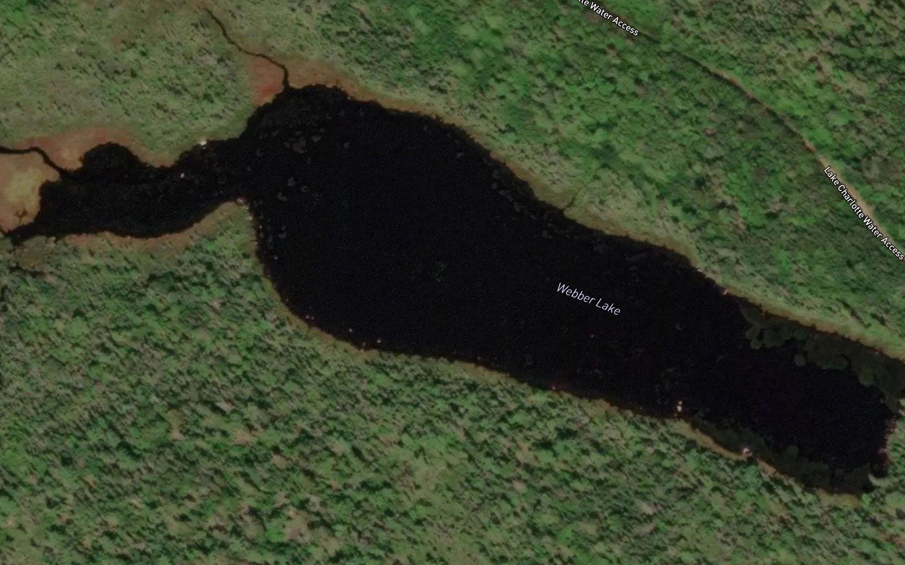 Satellite map of the Webber Lake