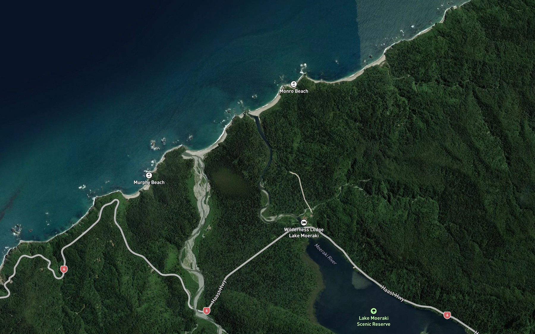Satellite map of the Monro Creek