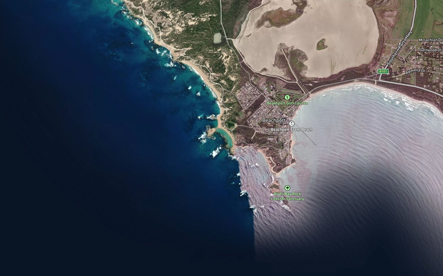 Satellite map of the Salmon Hole