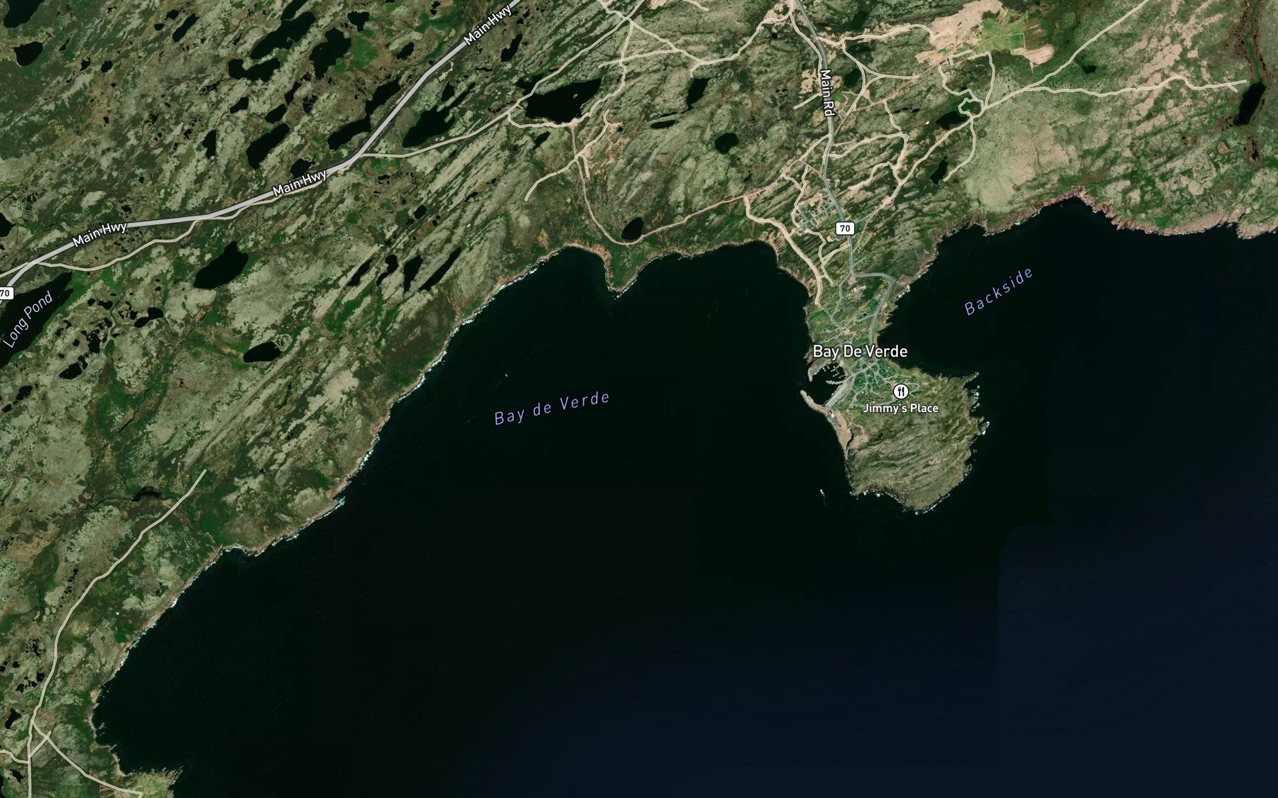 Satellite map of the Bay de Verde