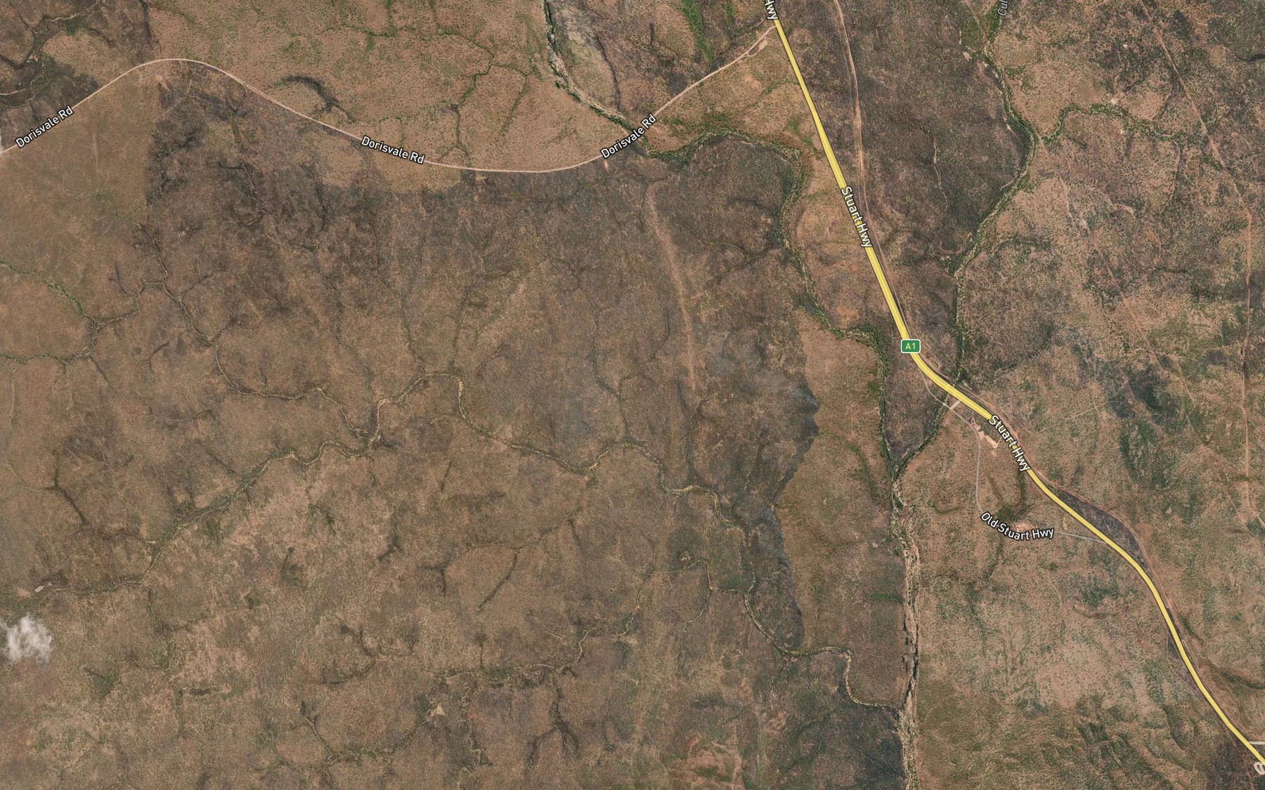 Satellite map of the Camp Creek