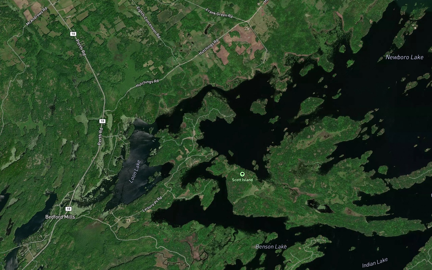 Satellite map of the Bedores Creek