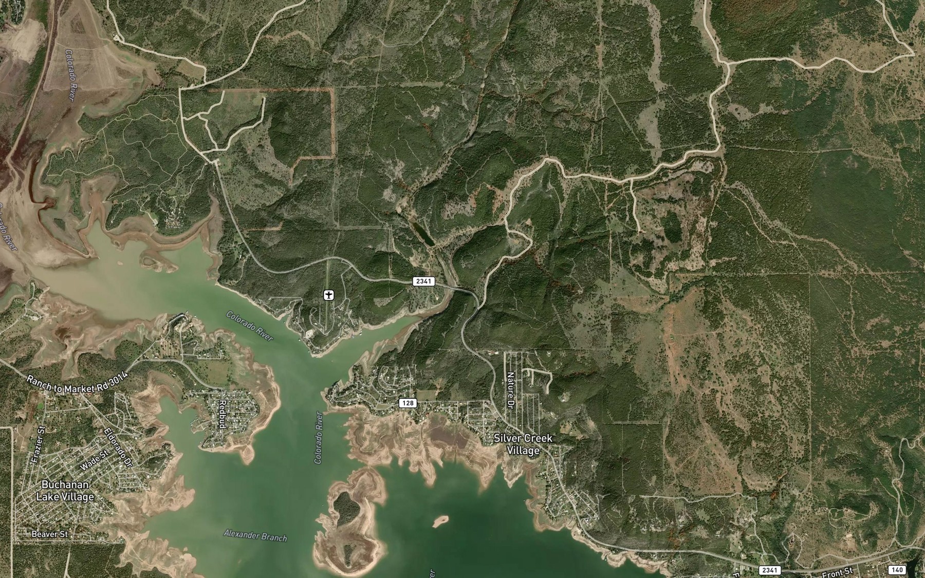 Satellite map of the Silver Creek