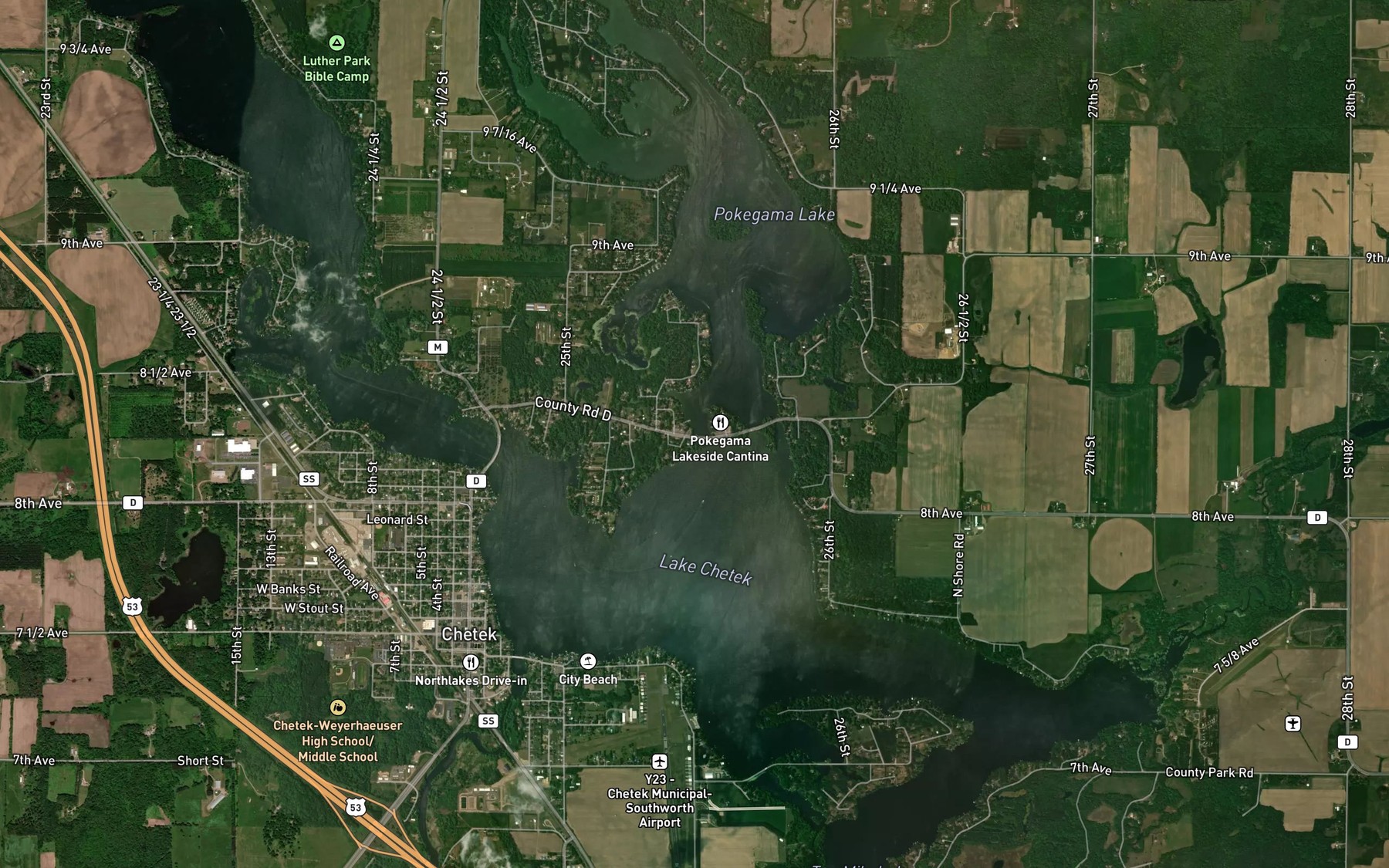 Satellite map of the Anglers Park