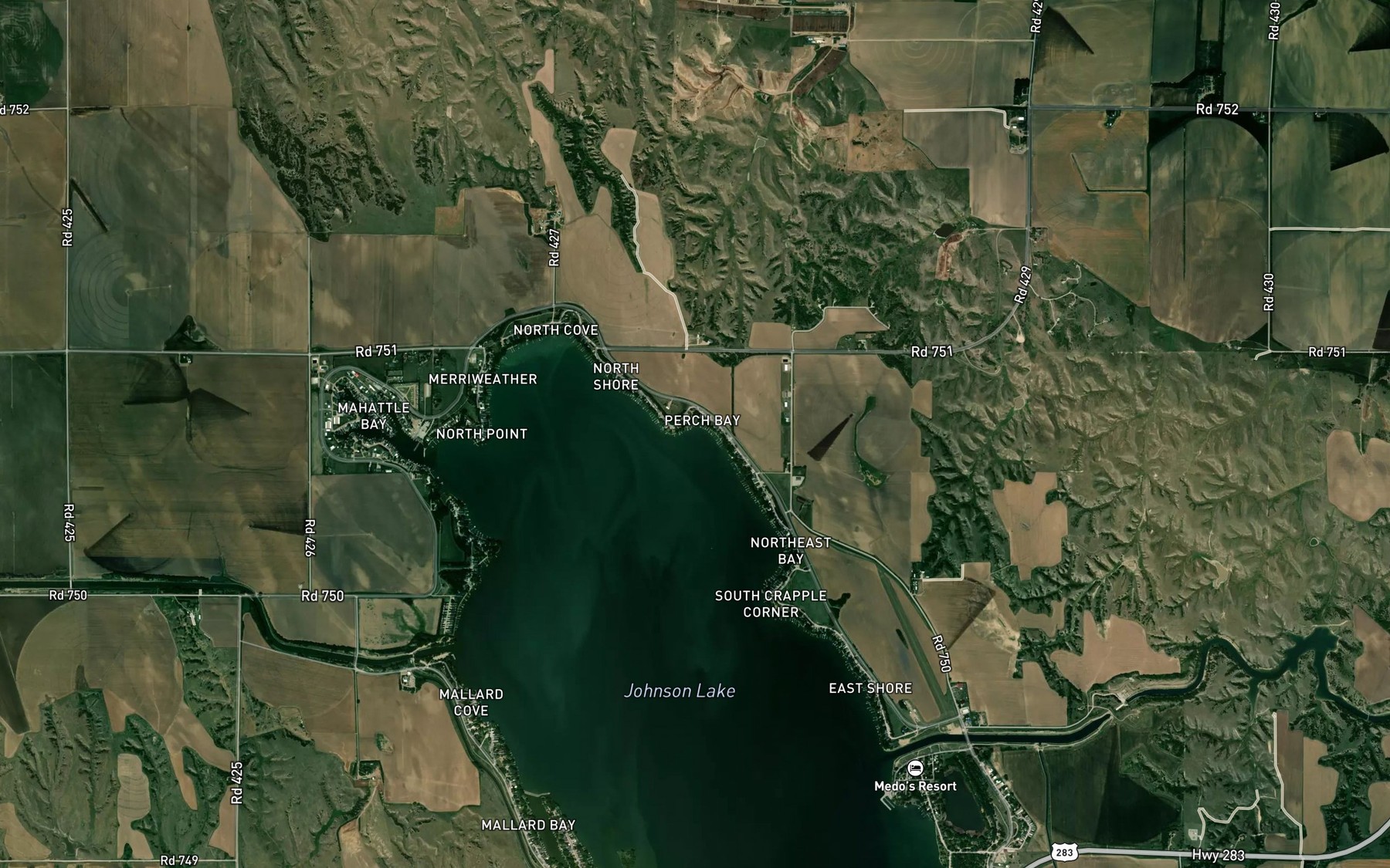 Satellite map of the Perch Bay