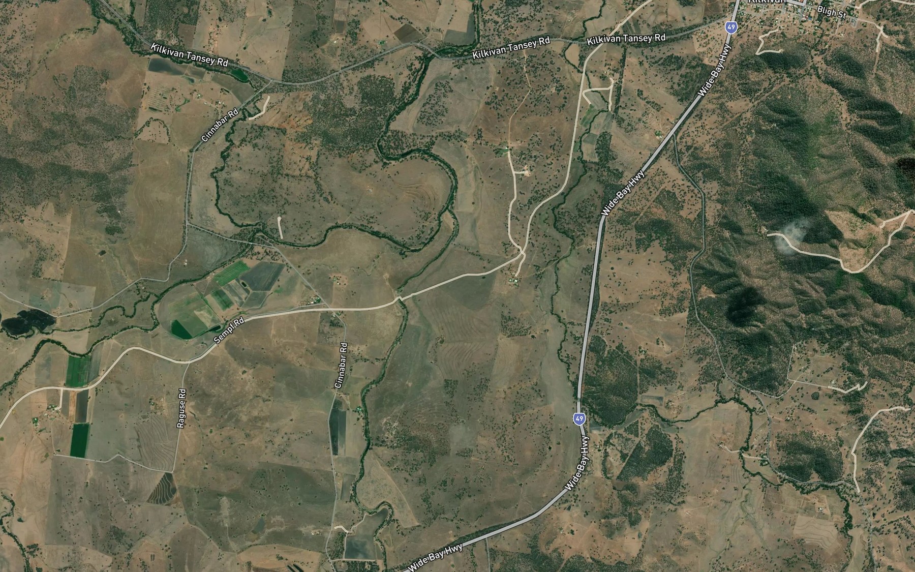 Satellite map of the King Bombi Creek