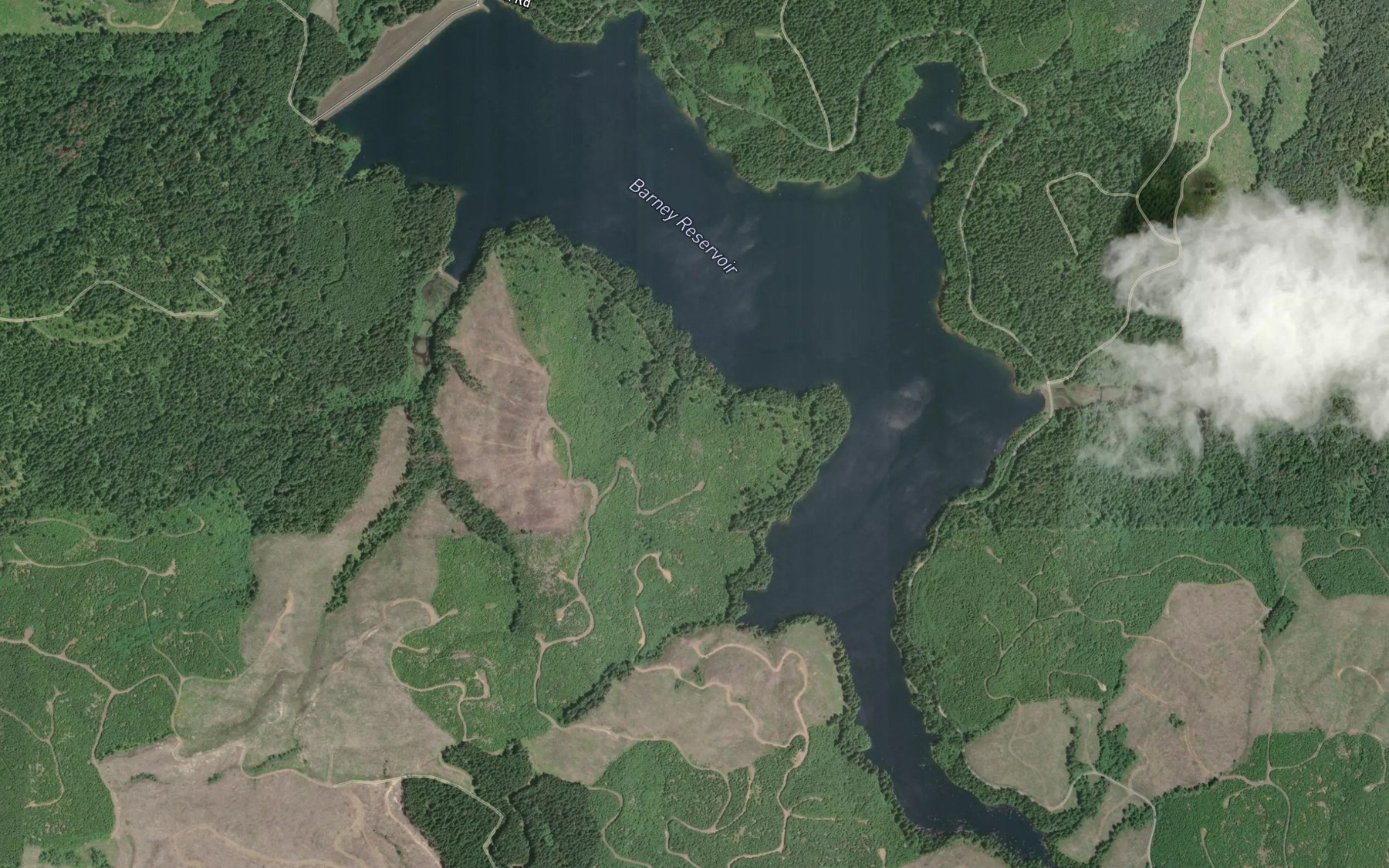 Satellite map of the Barney Reservoir