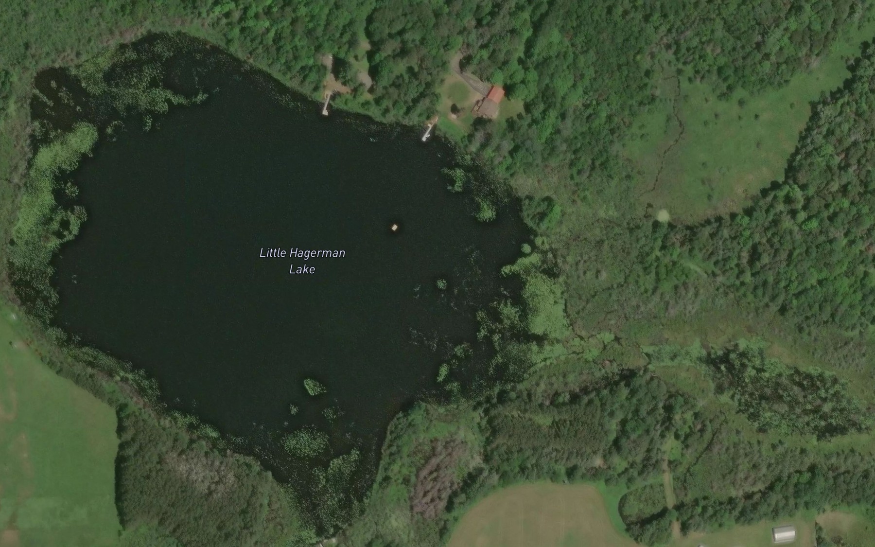 Satellite map of the Little Hagerman Lake