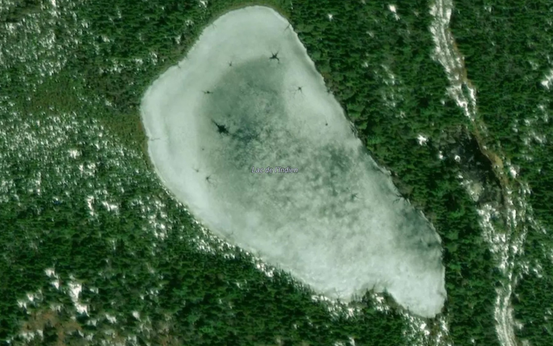 Satellite map of the Lac de l'Indien