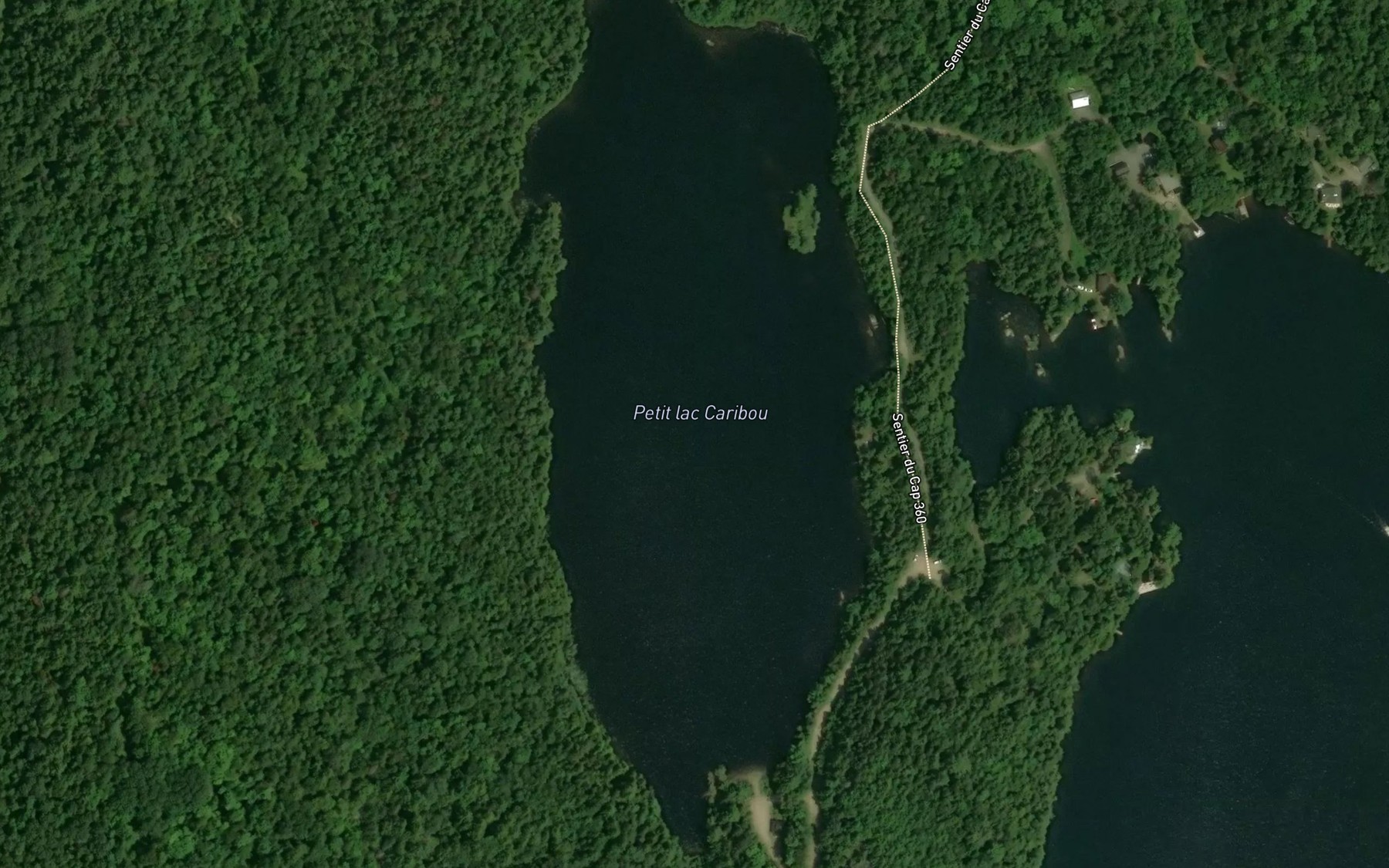 Satellite map of the Petit lac Caribou