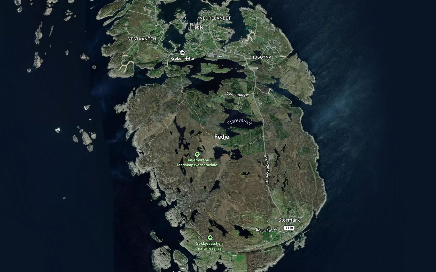 Satellite map of the Storevasstjorni