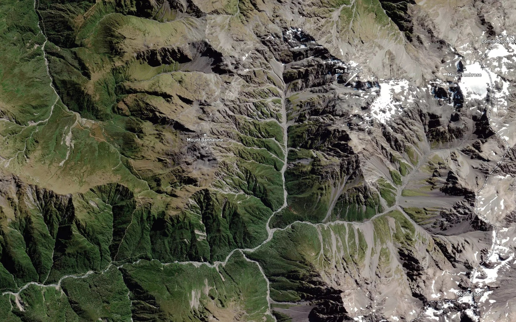 Satellite map of the Park Stream