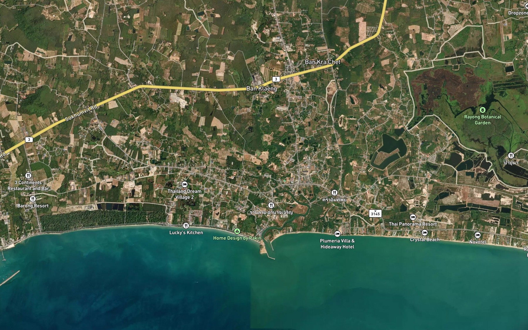 Satellite map of the Khlong Yai Chum