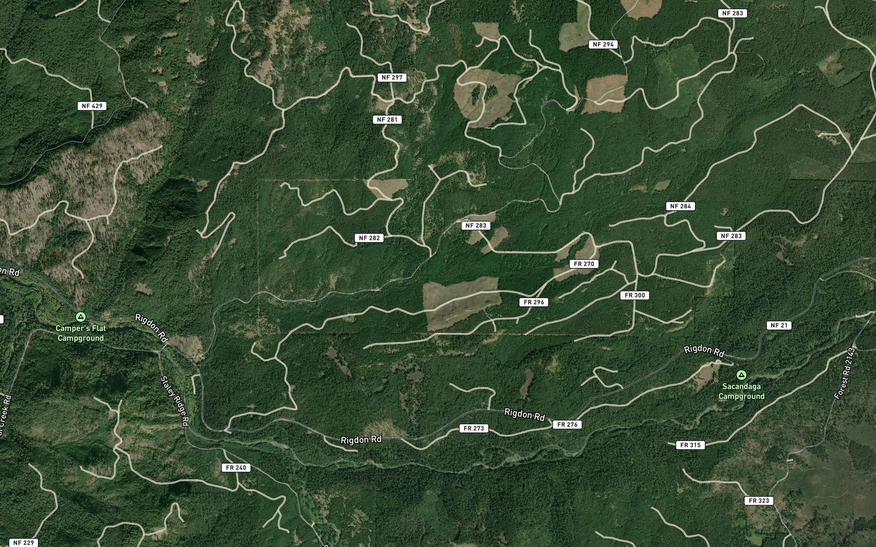 Satellite map of the North Fork Simpson Creek