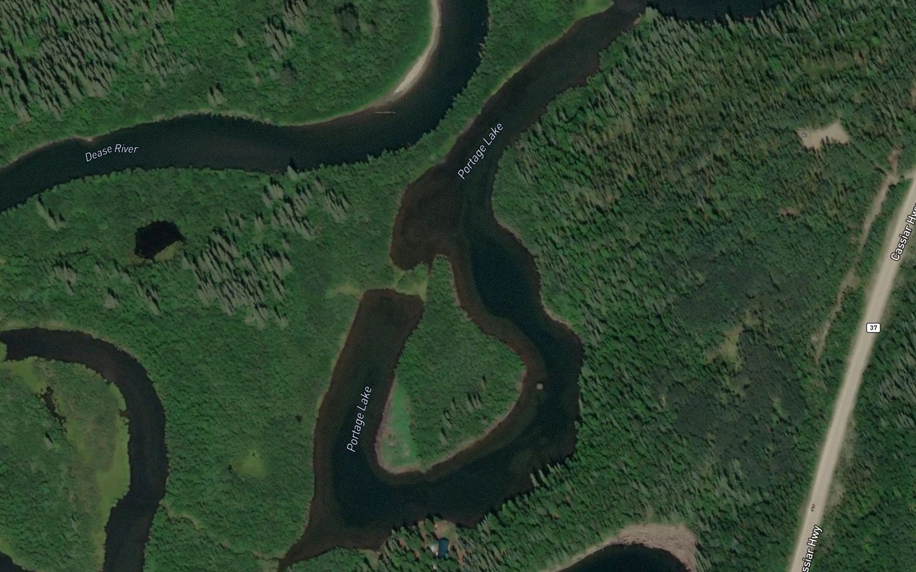 Satellite map of the Portage Lake