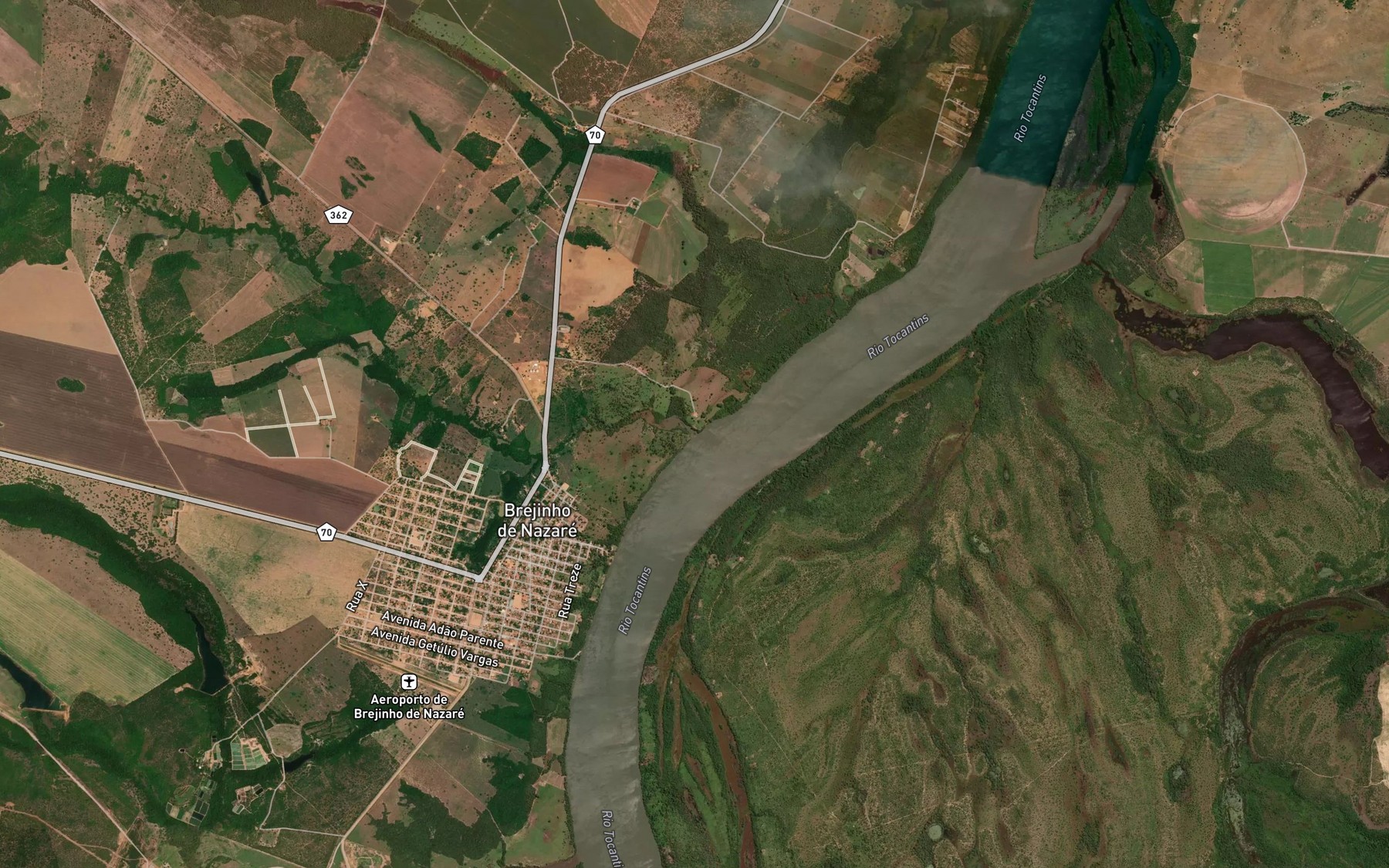 Satellite map of the Ribeirao Sete Ranchos