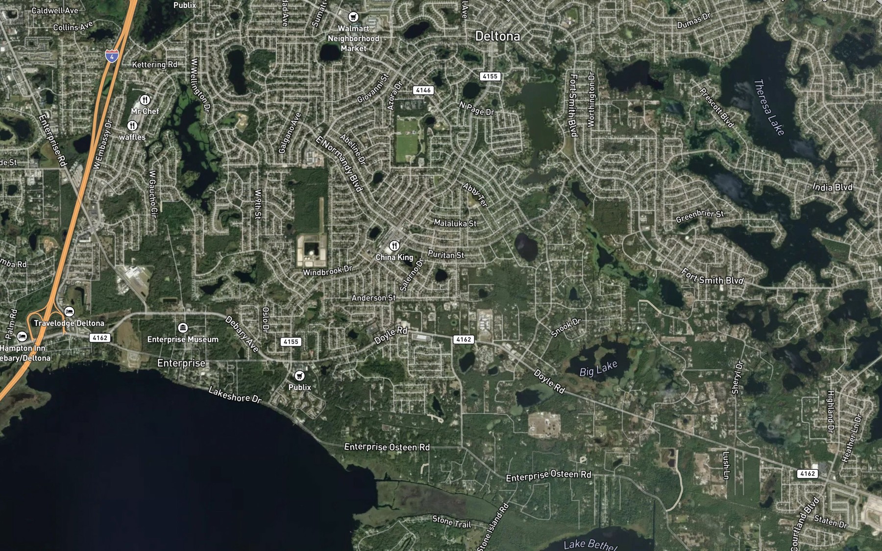 Satellite map of the Randolph Lake