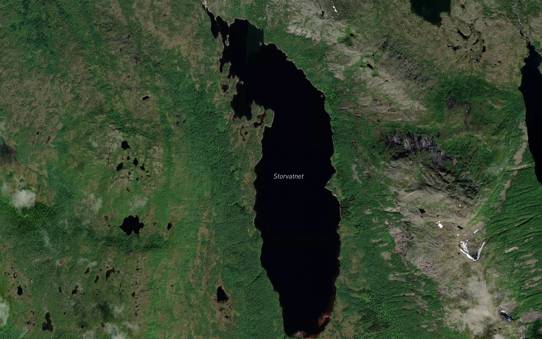 Satellite map of the Storvatnet