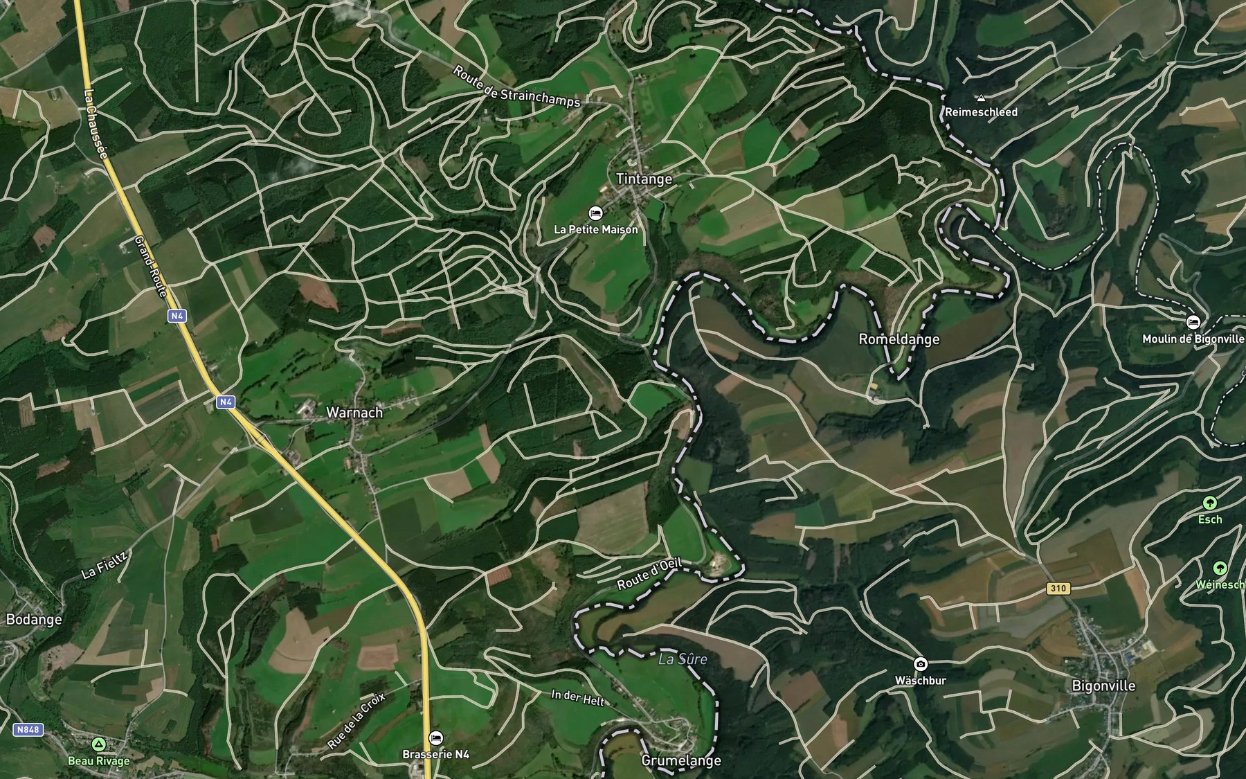 Satellite map of the Grande Molscht