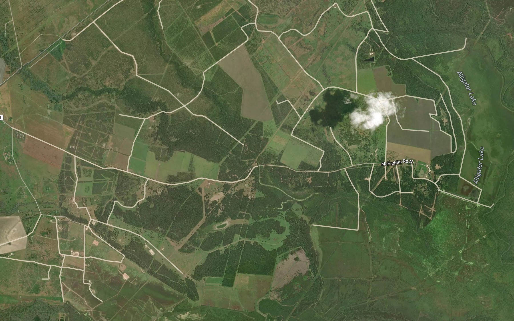 Satellite map of the Dry Kuy Creek