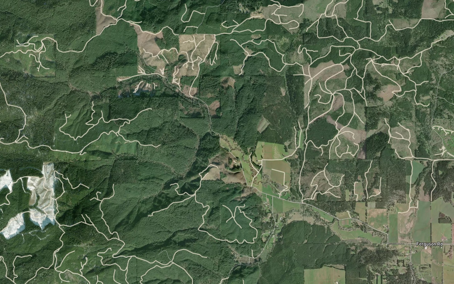 Satellite map of the Owl Creek