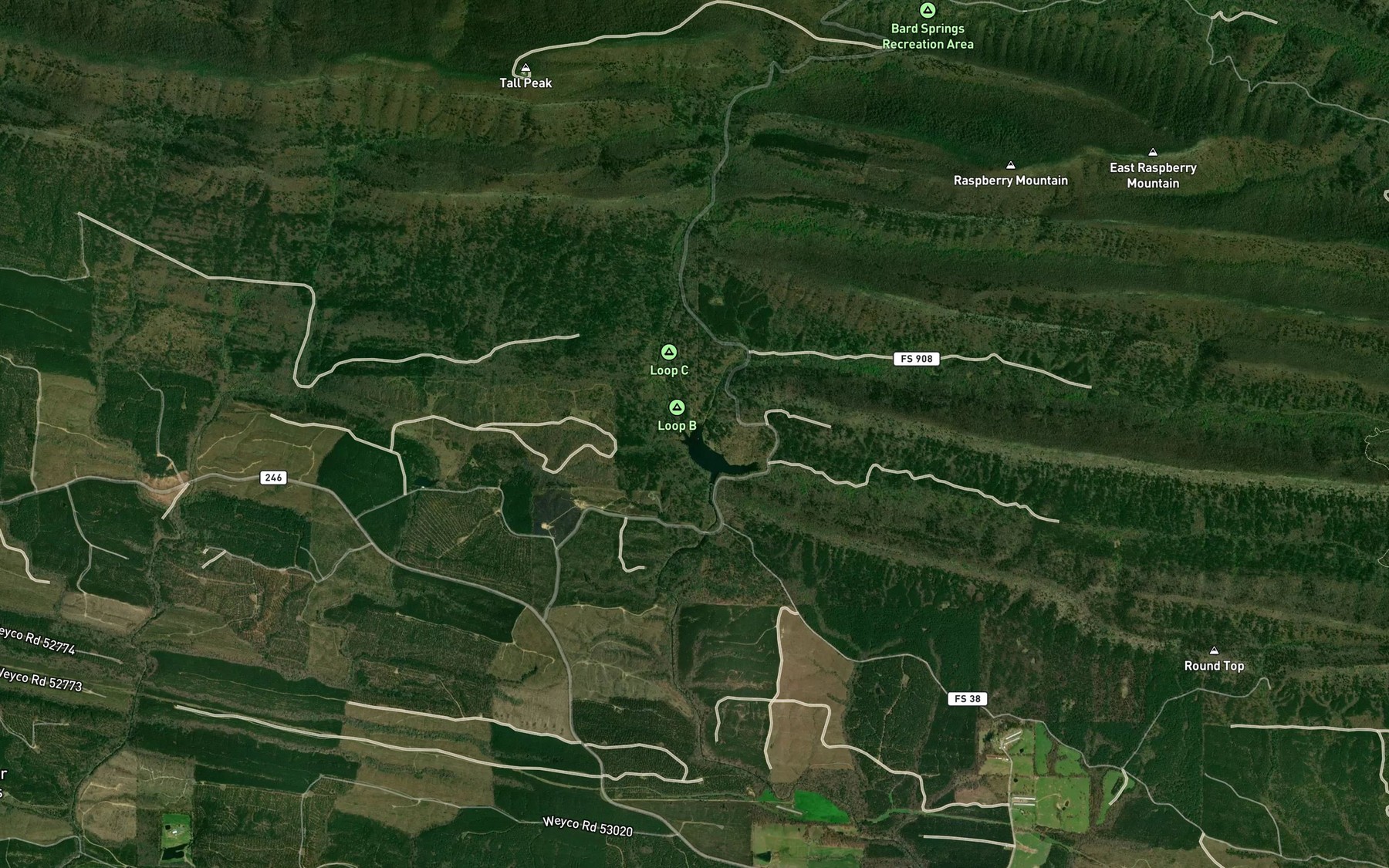 Satellite map of the East Saline Creek