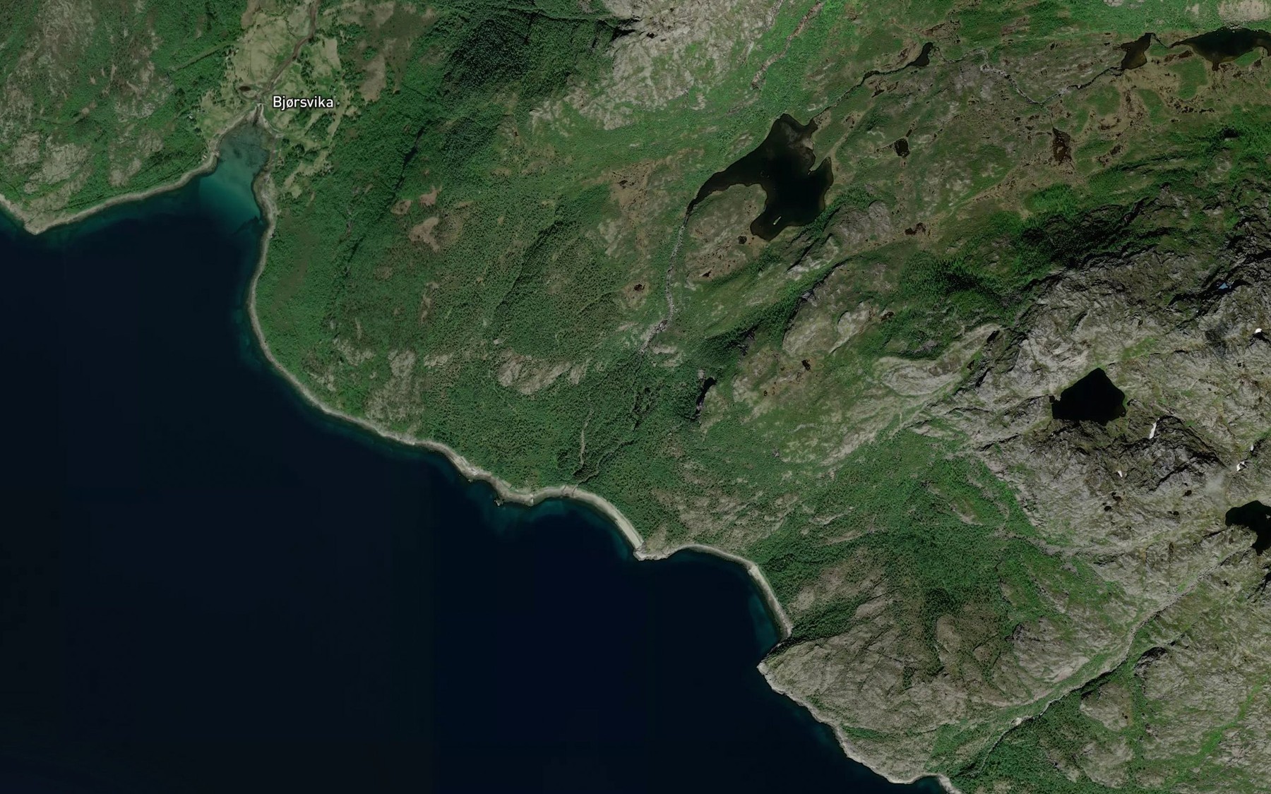 Satellite map of the Storvikelva