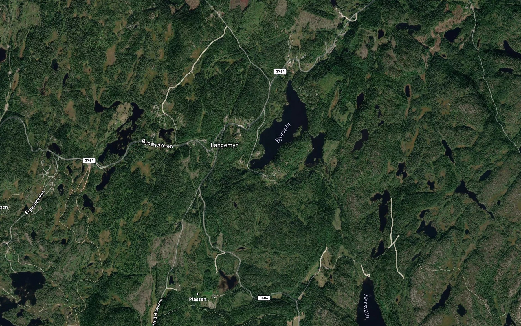 Satellite map of the Bjorvatnet