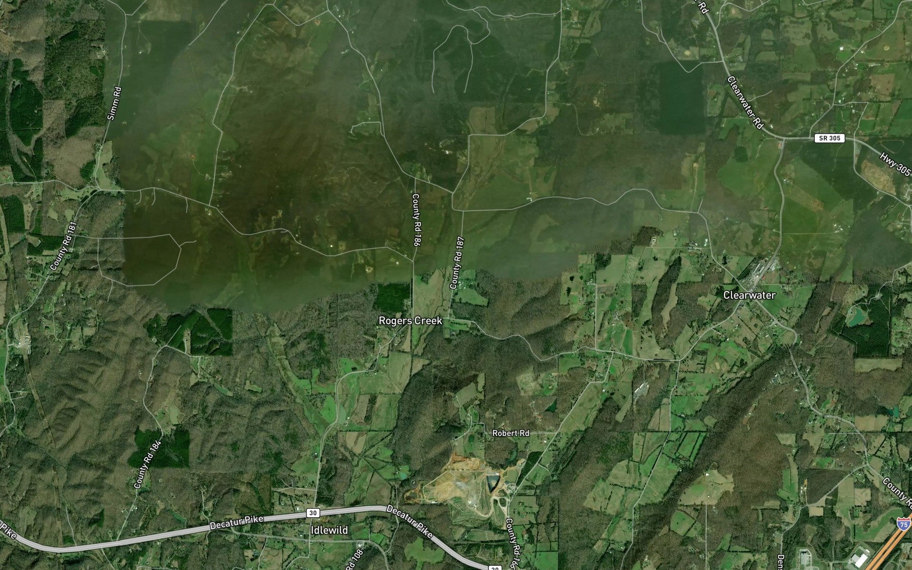 Satellite map of the Thomas Spring