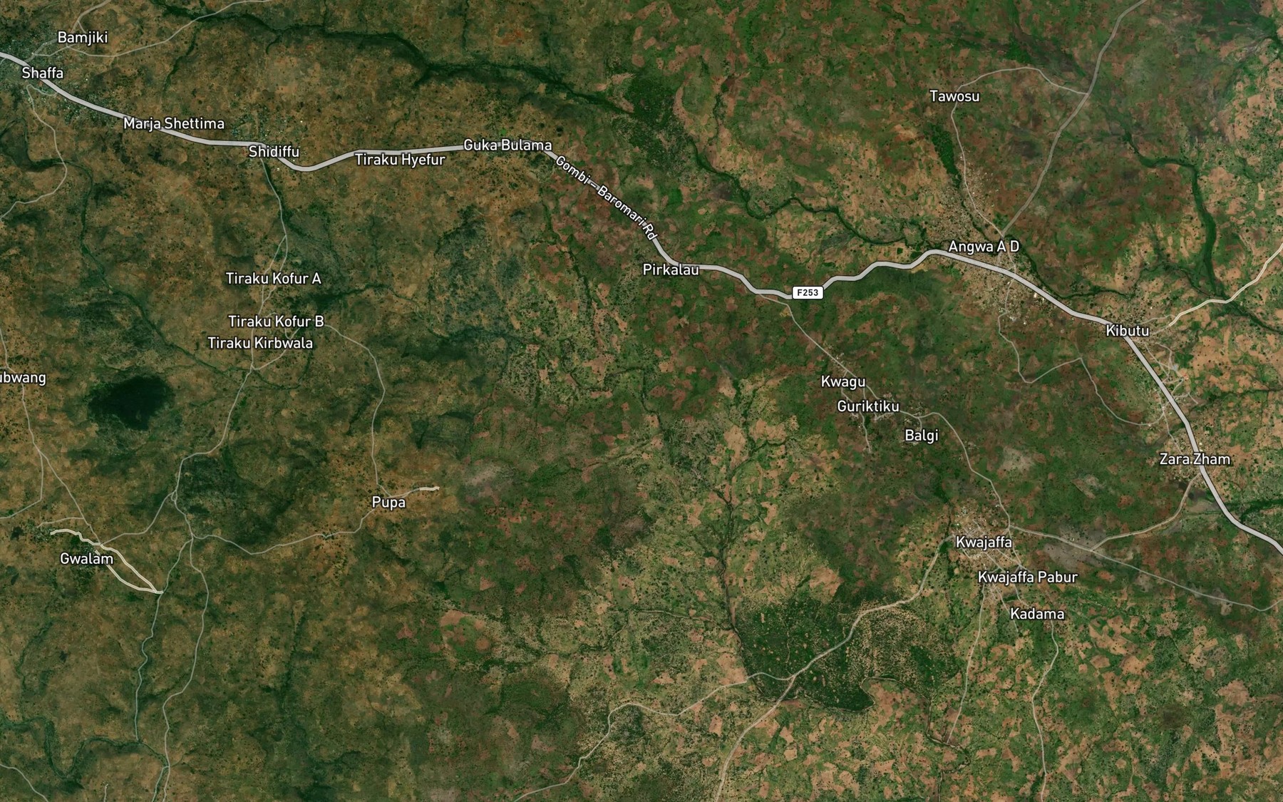 Satellite map of the River Kiridon