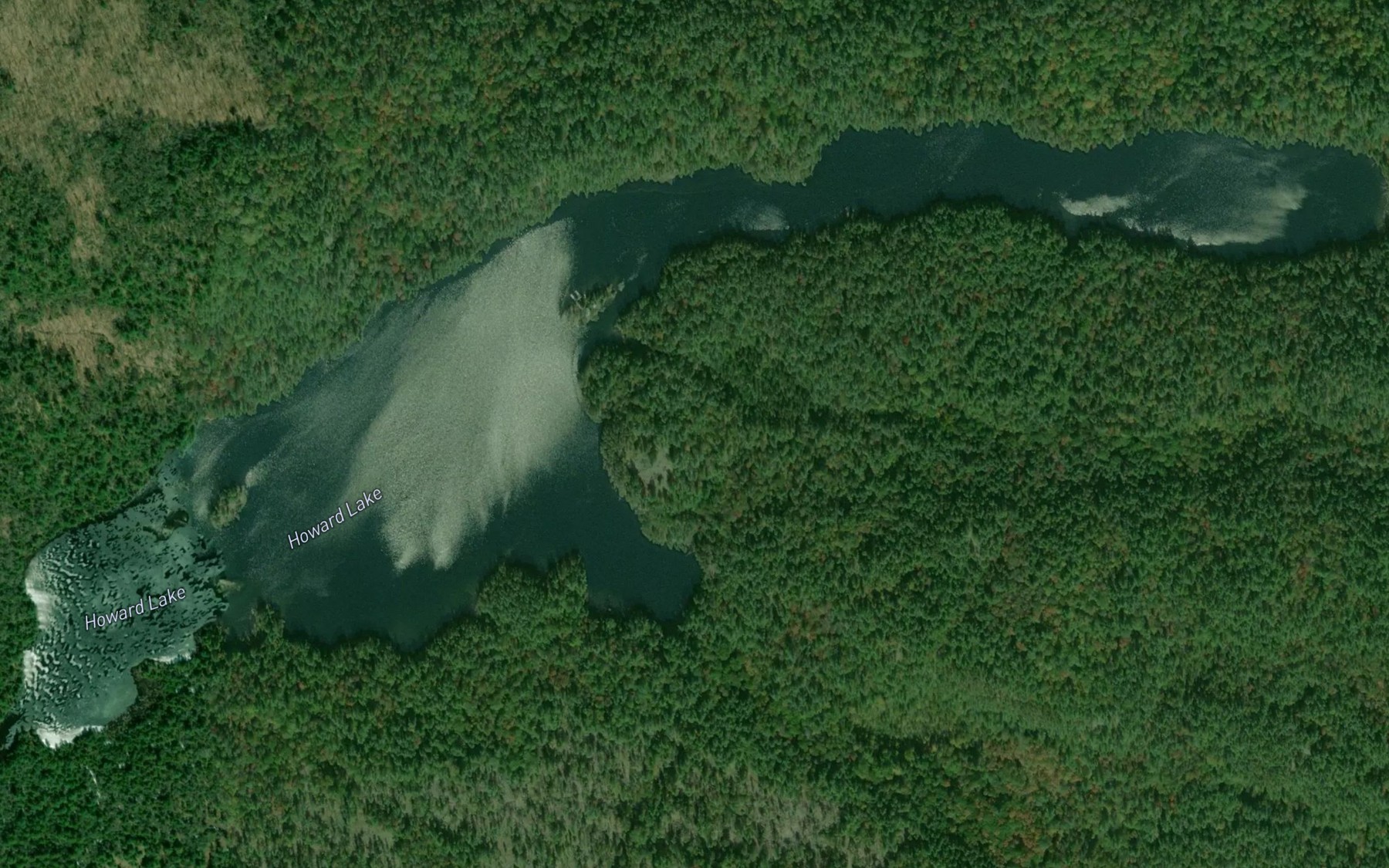 Satellite map of the Howard Lake