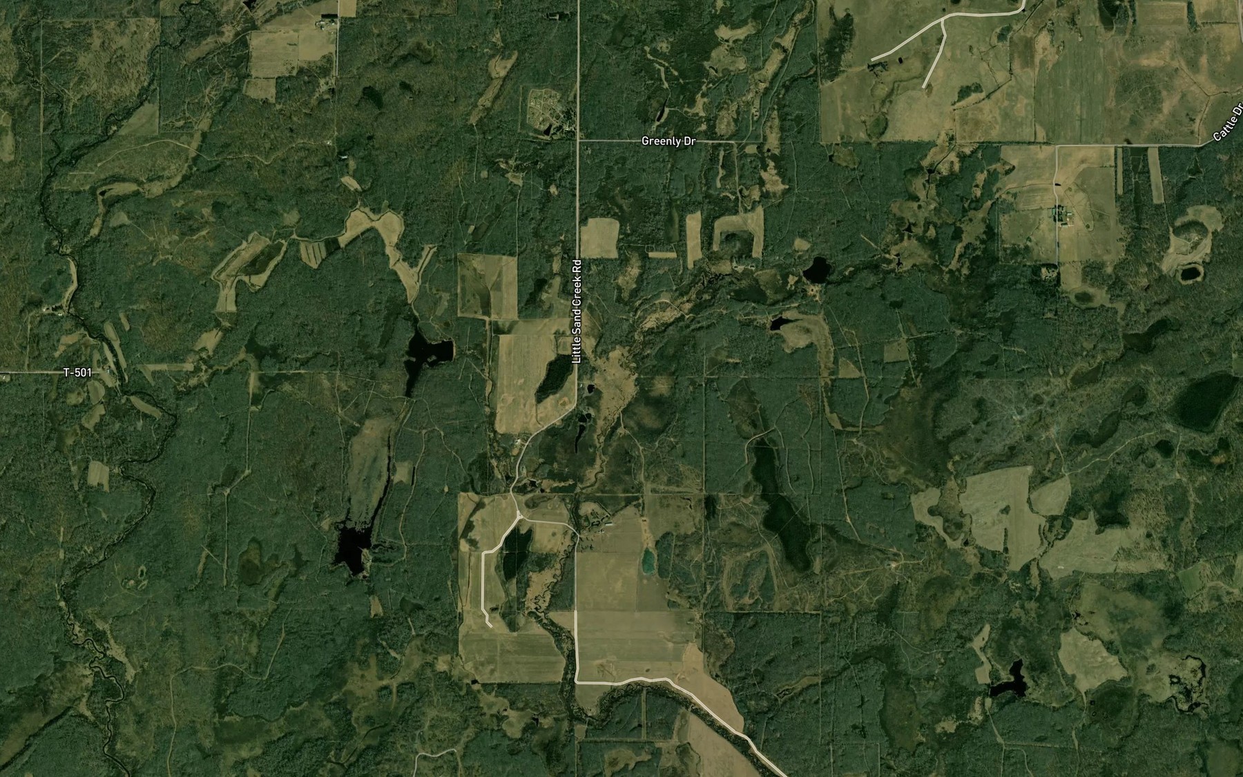 Satellite map of the Hay Creek