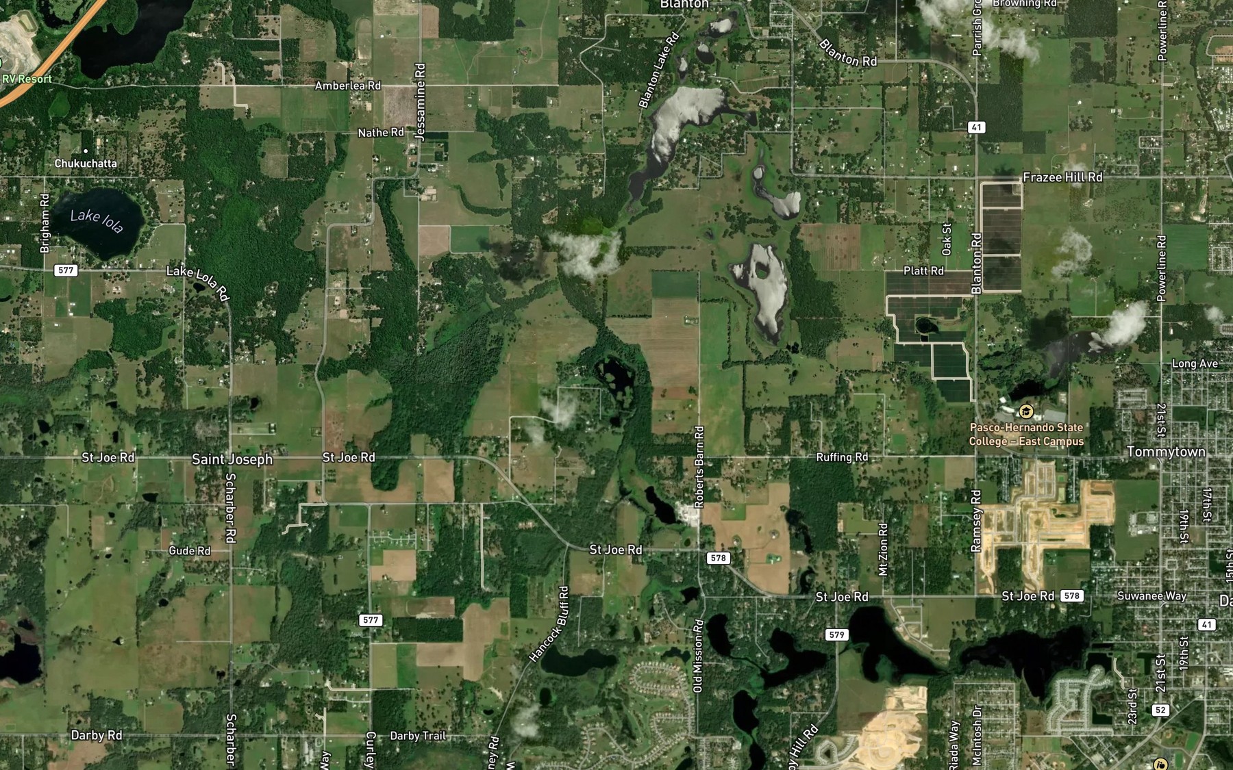 Satellite map of the Harrison Lake