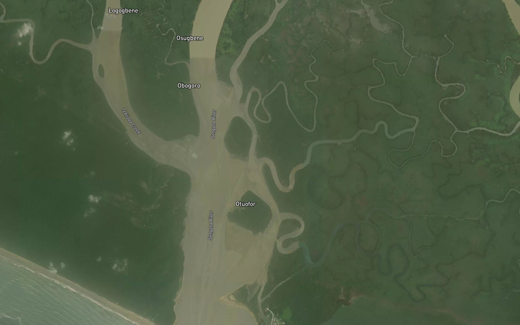 Satellite map of the Igbelebiekiri Creek